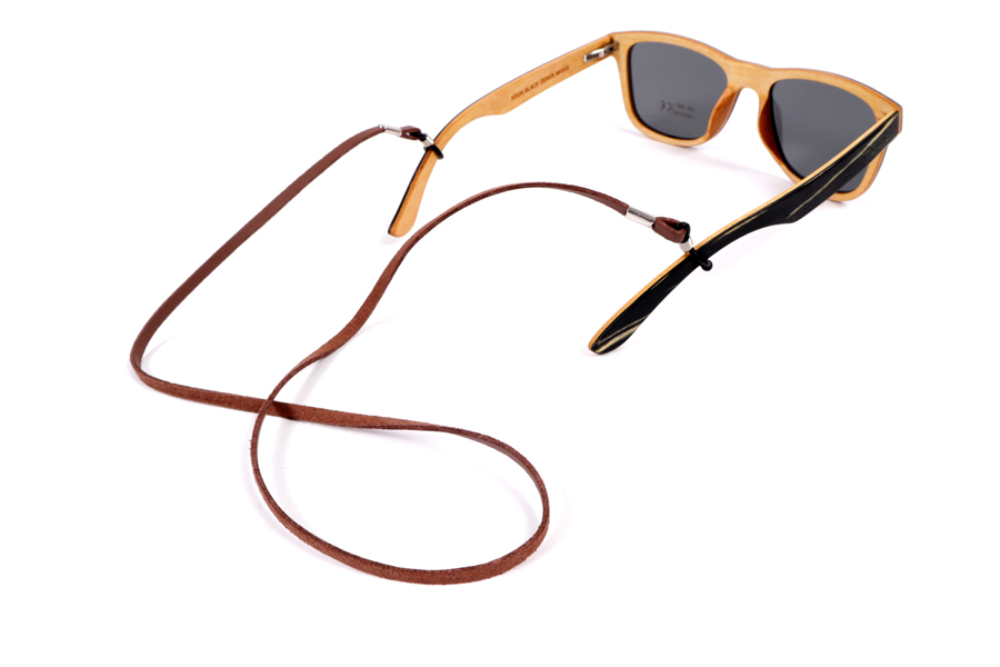 Gafas de Madera Natural de  modelo CORDON PIEL P.  | Root Sunglasses® 